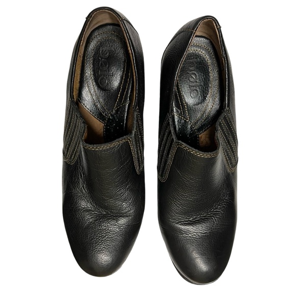 Bolo Black Leather Chunky Heel Booties Size 9 - Picture 2 of 9